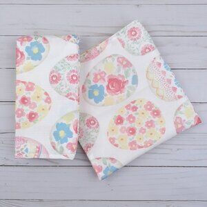 Fabric Dinner Napkins Floral Easter Eggs 17x17 inch Set of 4